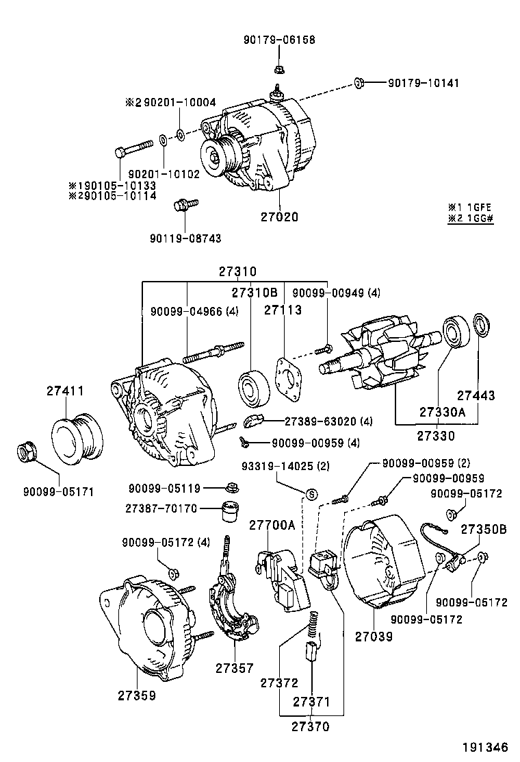 27060-46010 ALTERNATOR ASSY product image