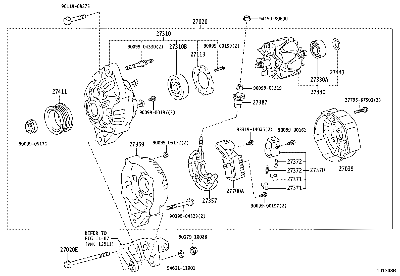 27060-75010 ALTERNATOR ASSY product image