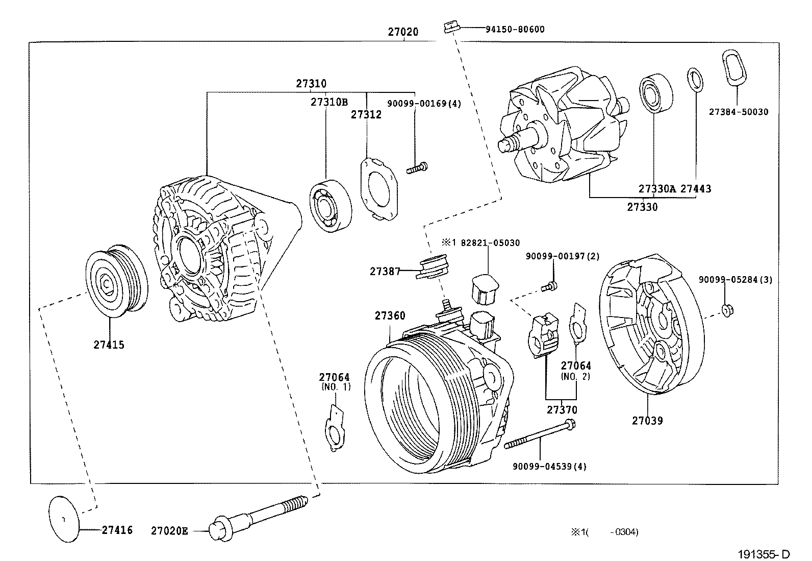 27310-28060 FRAME ASSY, DRIVE END, ALTERNATOR product image