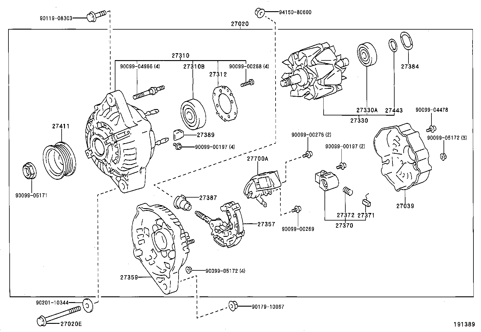 27060-64280 ALTERNATOR ASSY product image