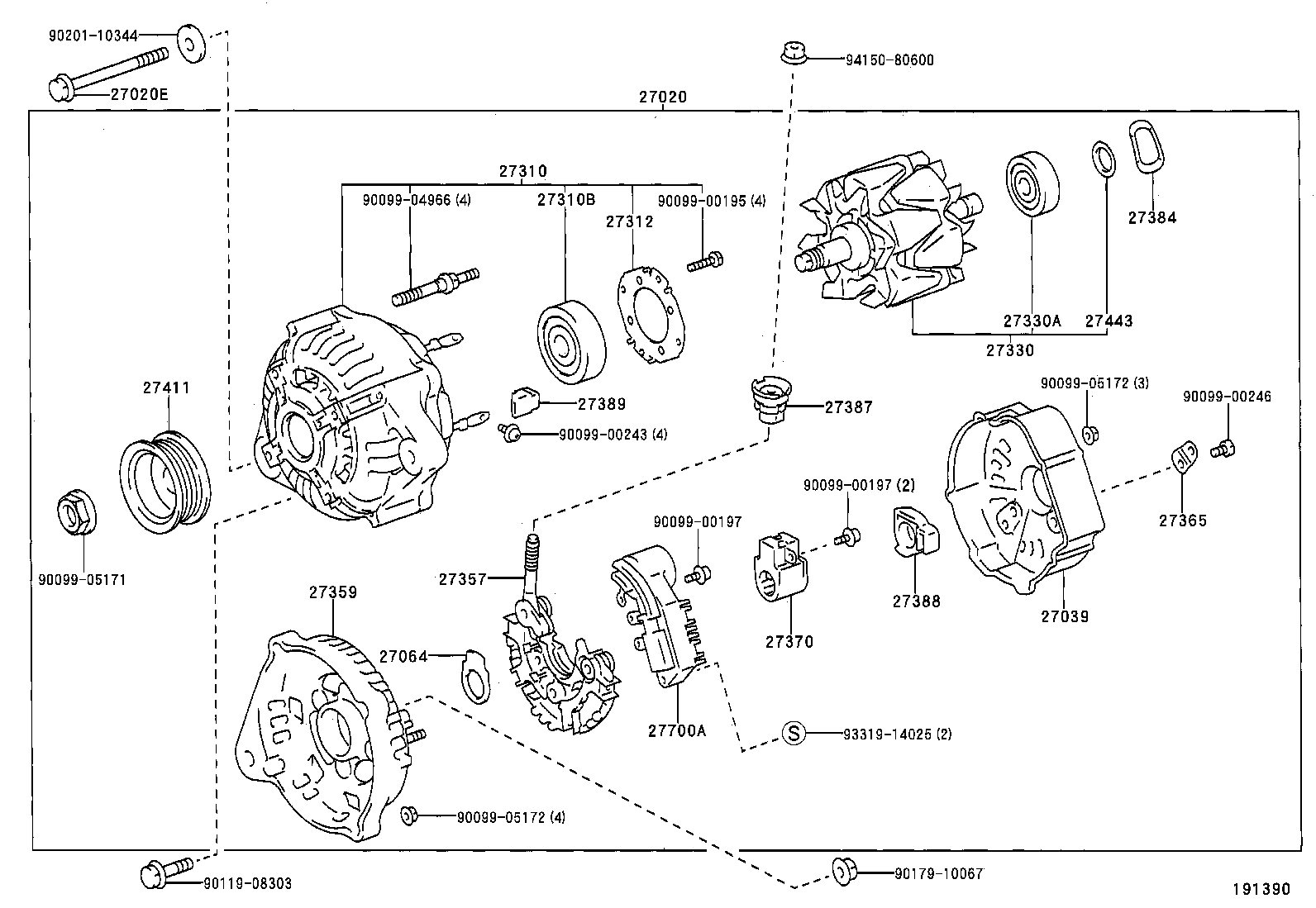 27060-64280 ALTERNATOR ASSY product image