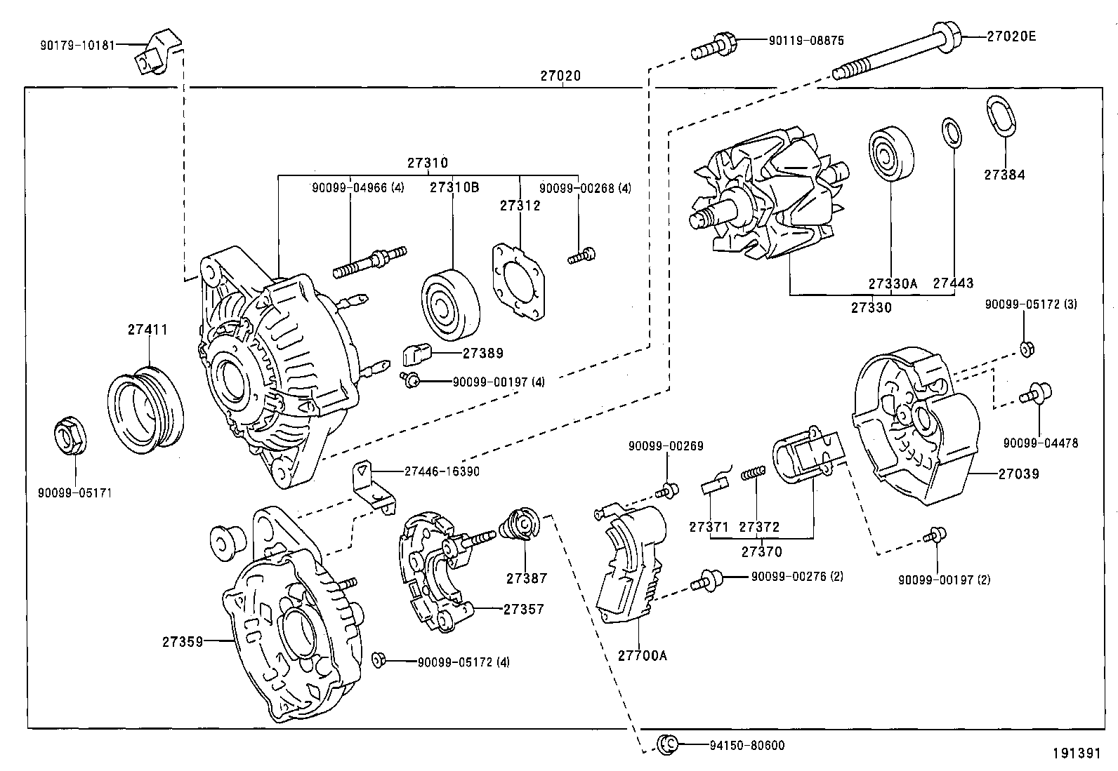 27060-64280 ALTERNATOR ASSY product image