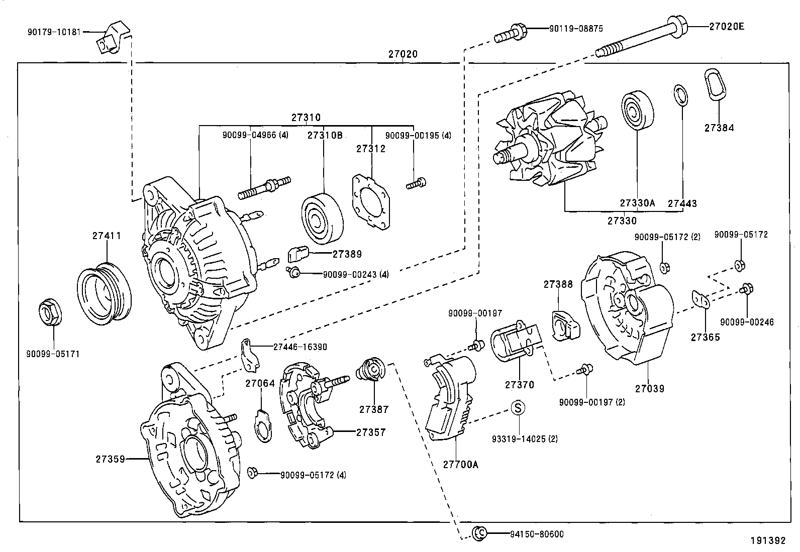 27060-64280 ALTERNATOR ASSY product image