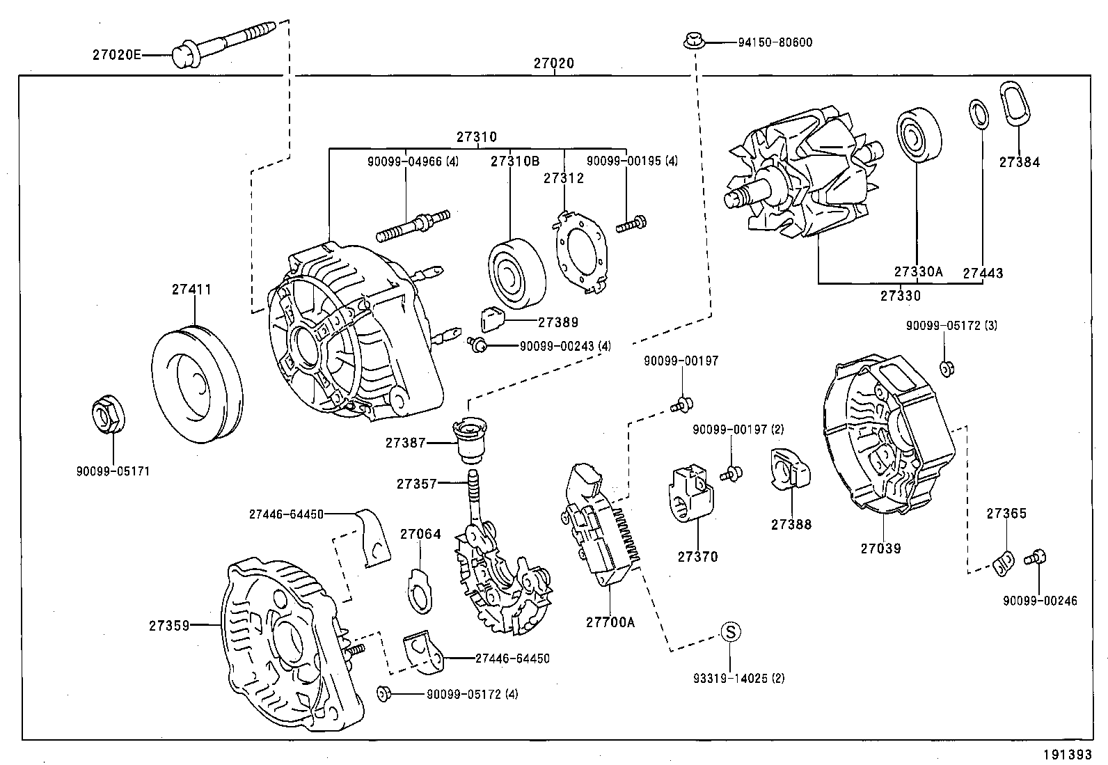 27060-64280 ALTERNATOR ASSY product image