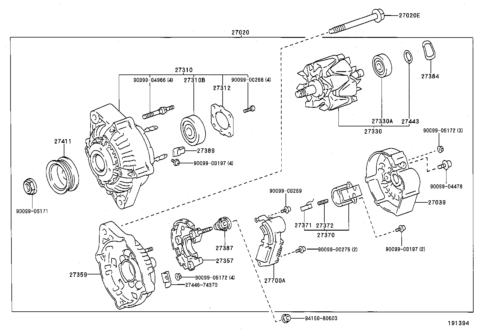 27060-64280 ALTERNATOR ASSY product image