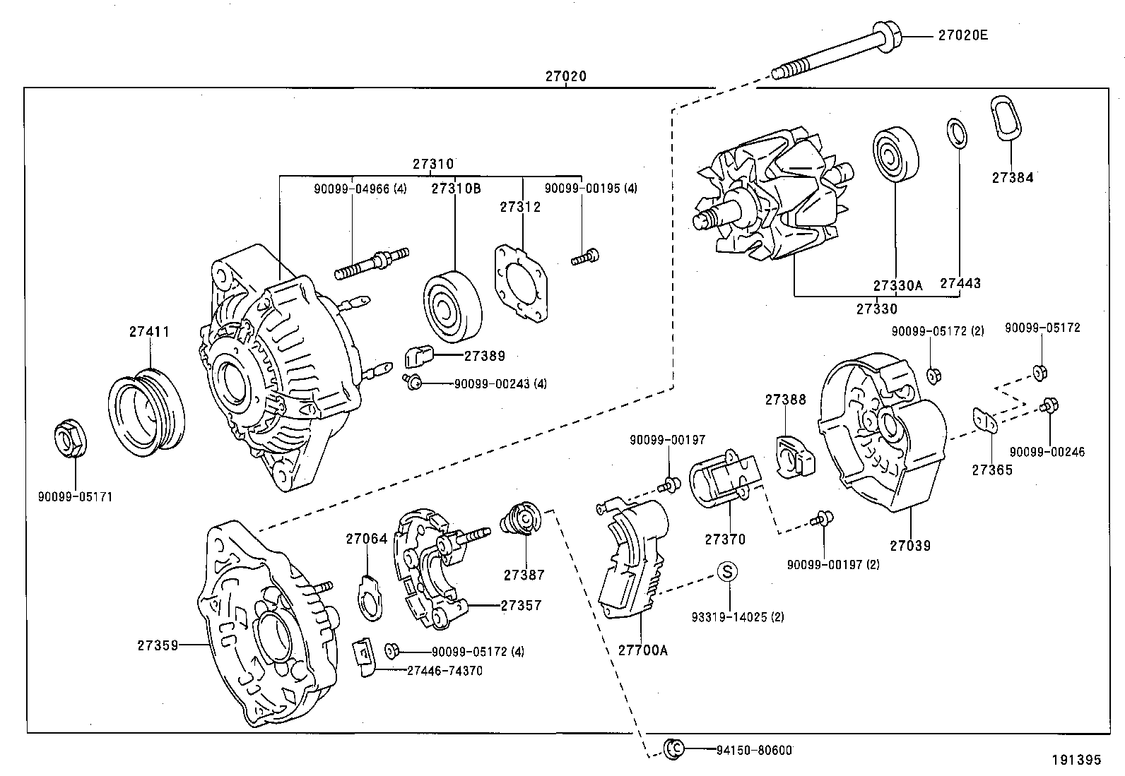 27060-64280 ALTERNATOR ASSY product image