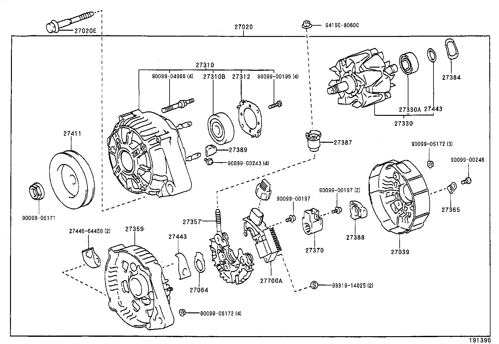 27060-64280 ALTERNATOR ASSY product image