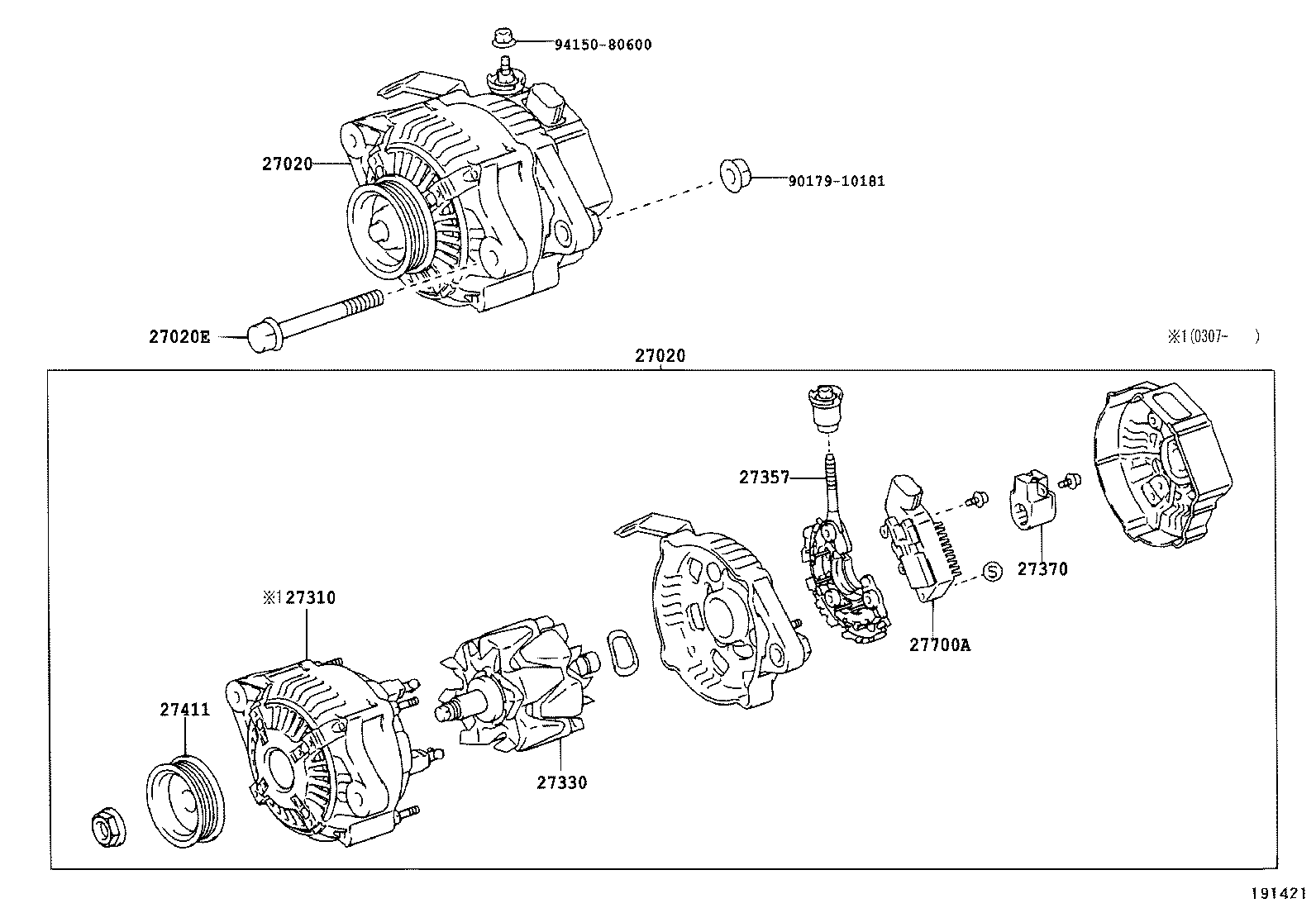 27060-21090 ALTERNATOR ASSY product image