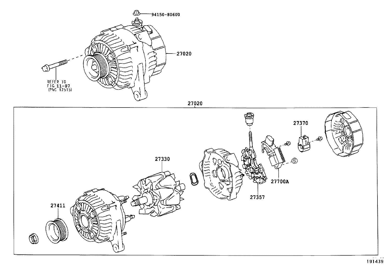 27060-20310 ALTERNATOR ASSY product image