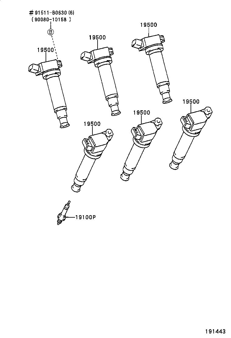 90080-19023 COIL ASSY, IGNITION product image
