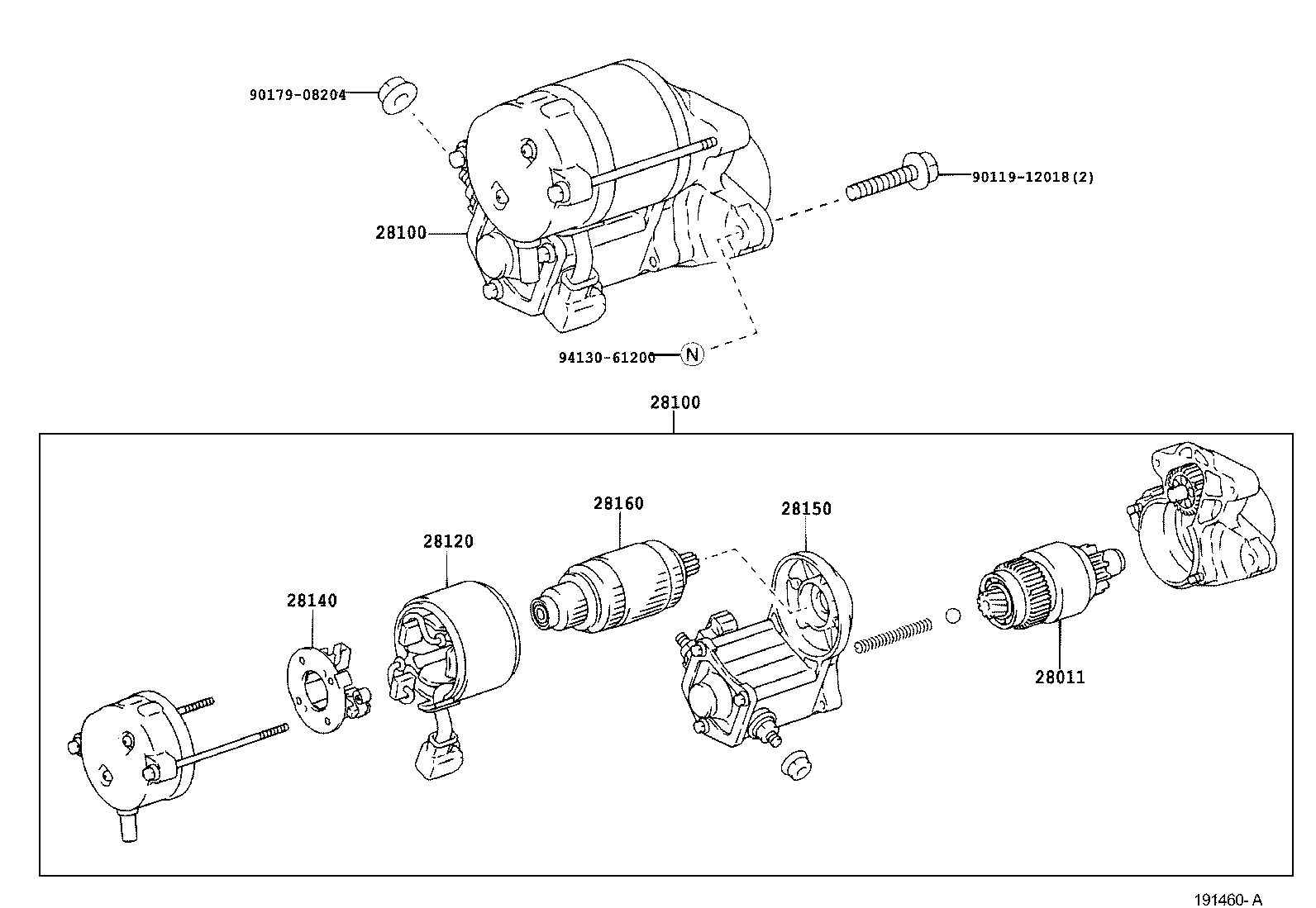 28130-73020 FRAME ASSY, STARTER COMMUTATOR END product image
