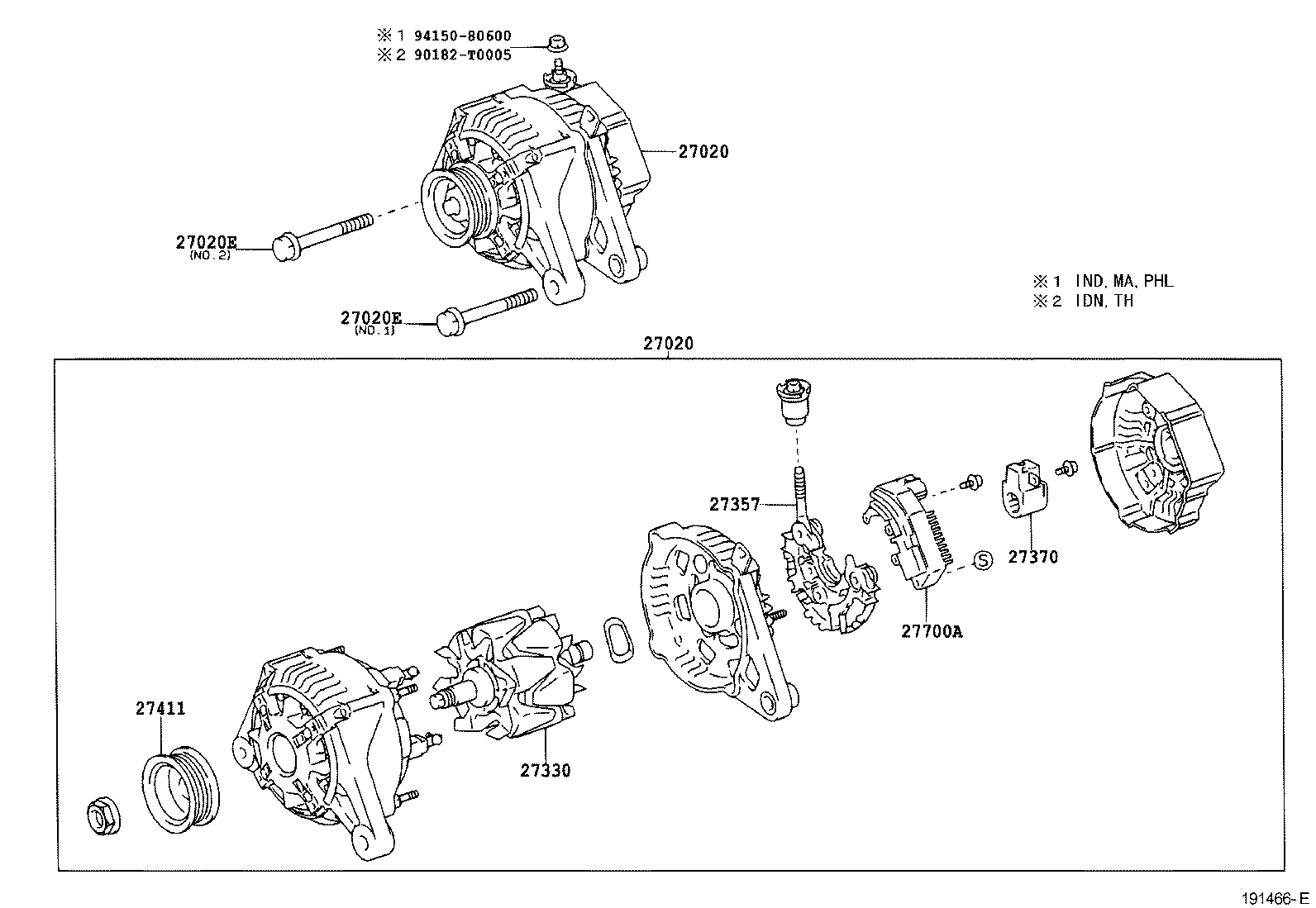 27060-0D080 ALTERNATOR ASSY product image