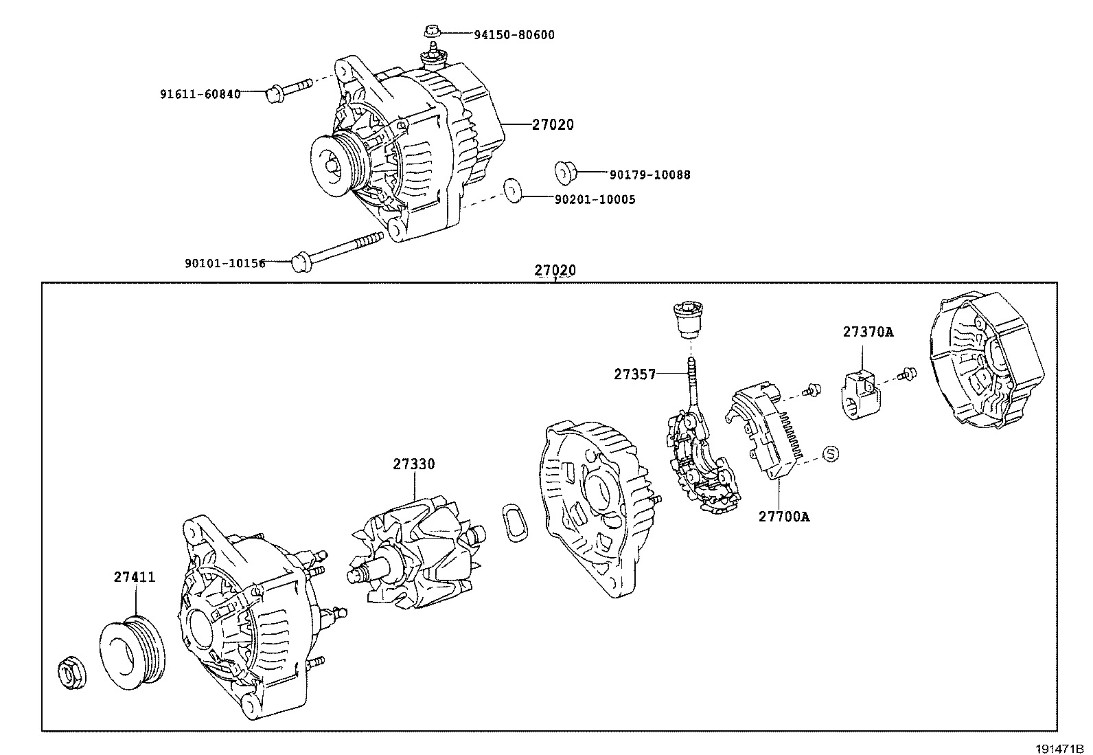 27060-73030 ALTERNATOR ASSY product image