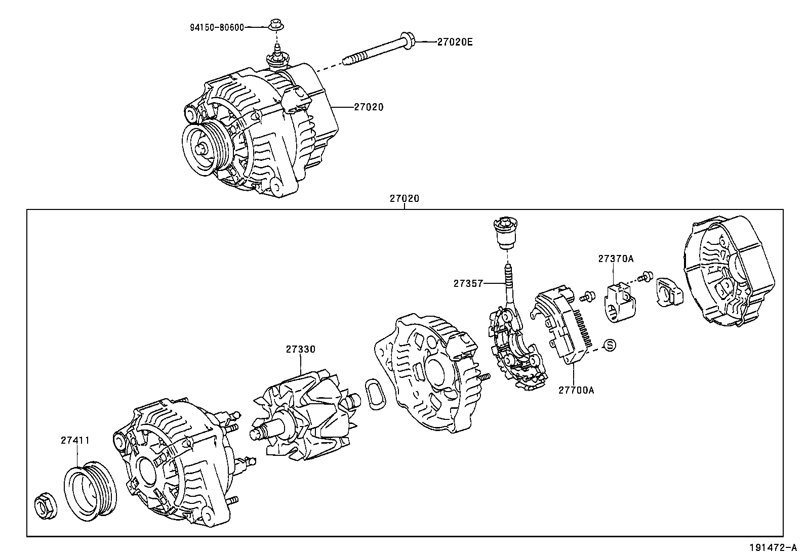 27060-75431 ALTERNATOR ASSY product image