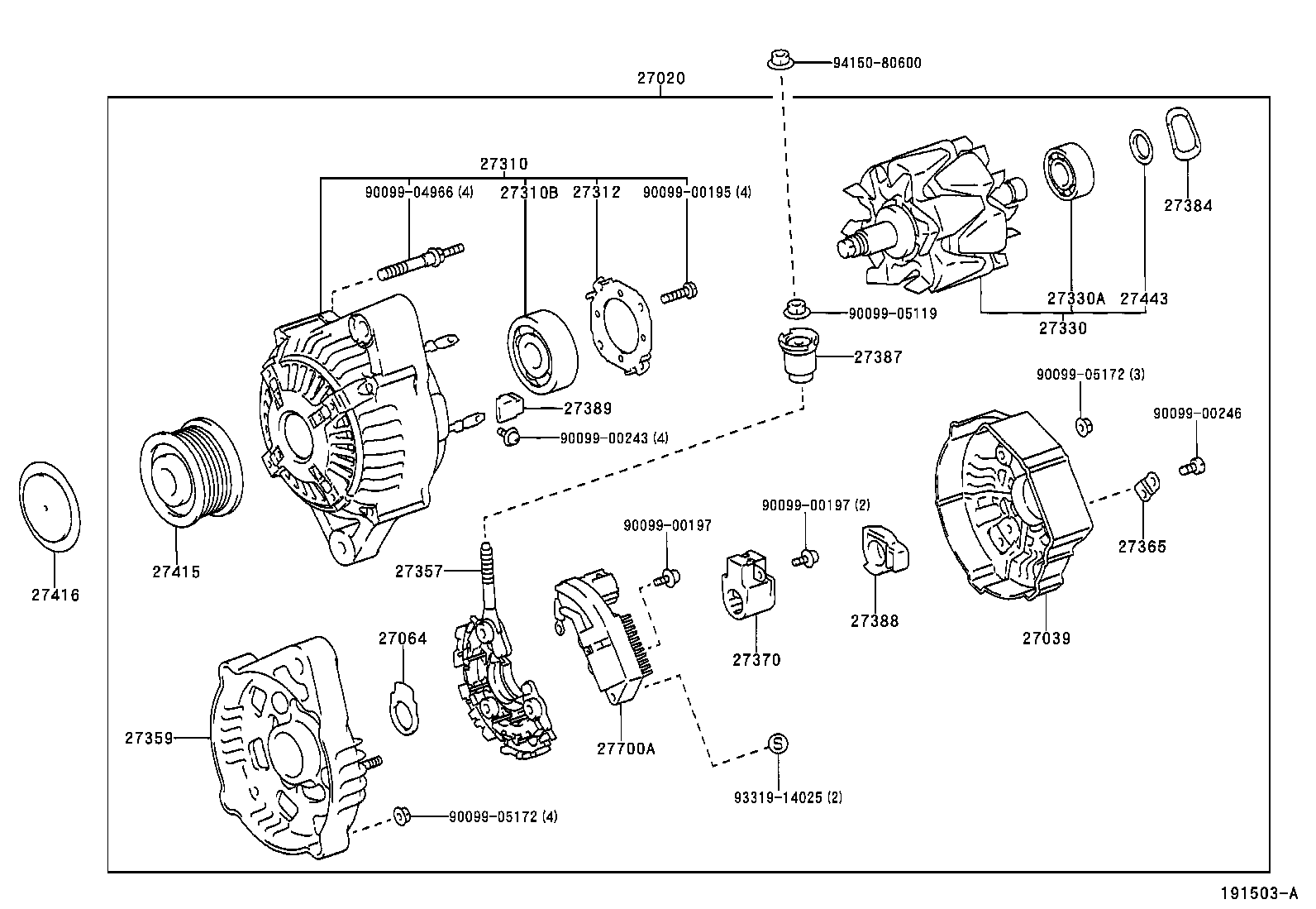 27060-30150 ALTERNATOR ASSY product image