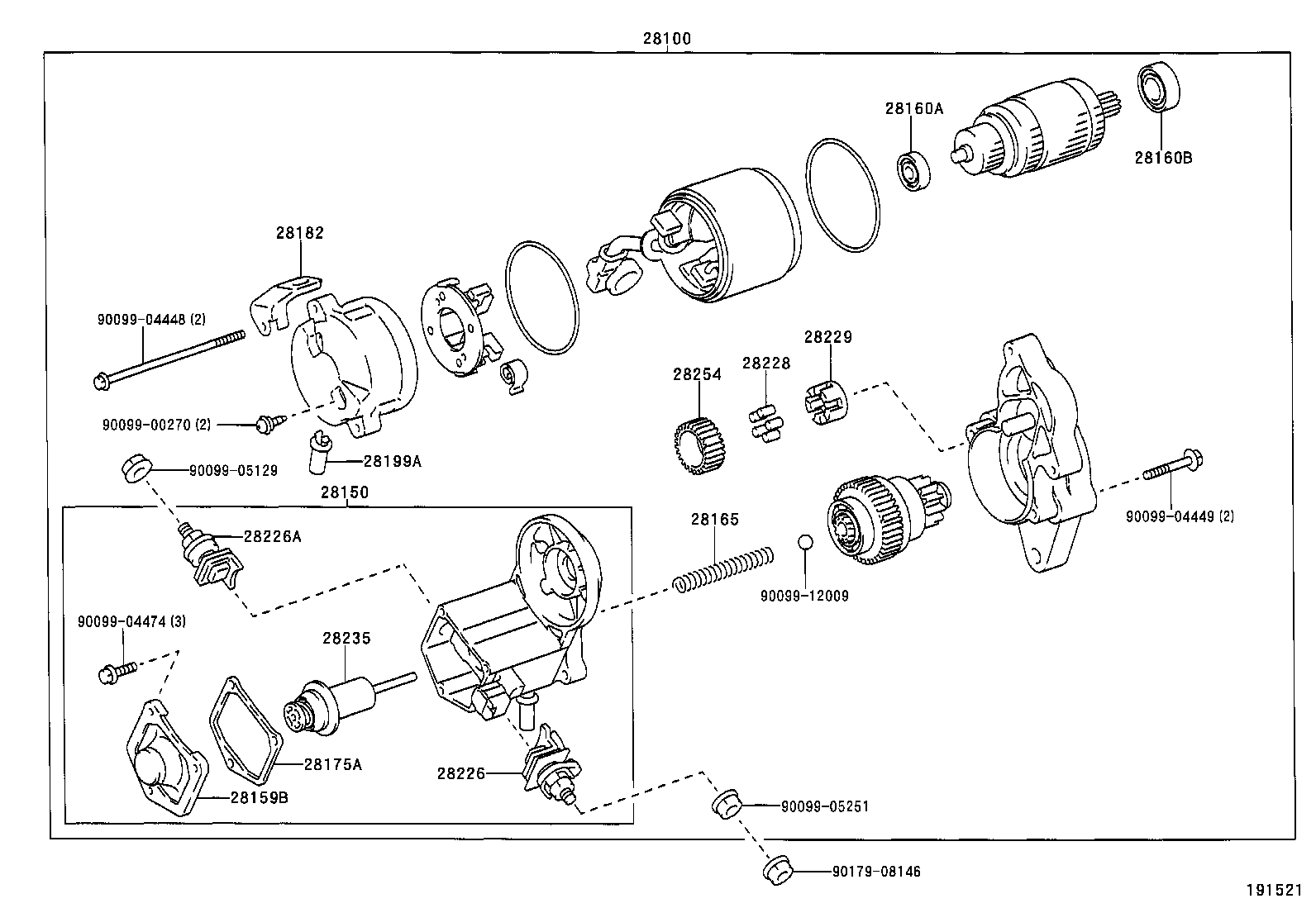 28130-16070 FRAME ASSY, STARTER COMMUTATOR END product image