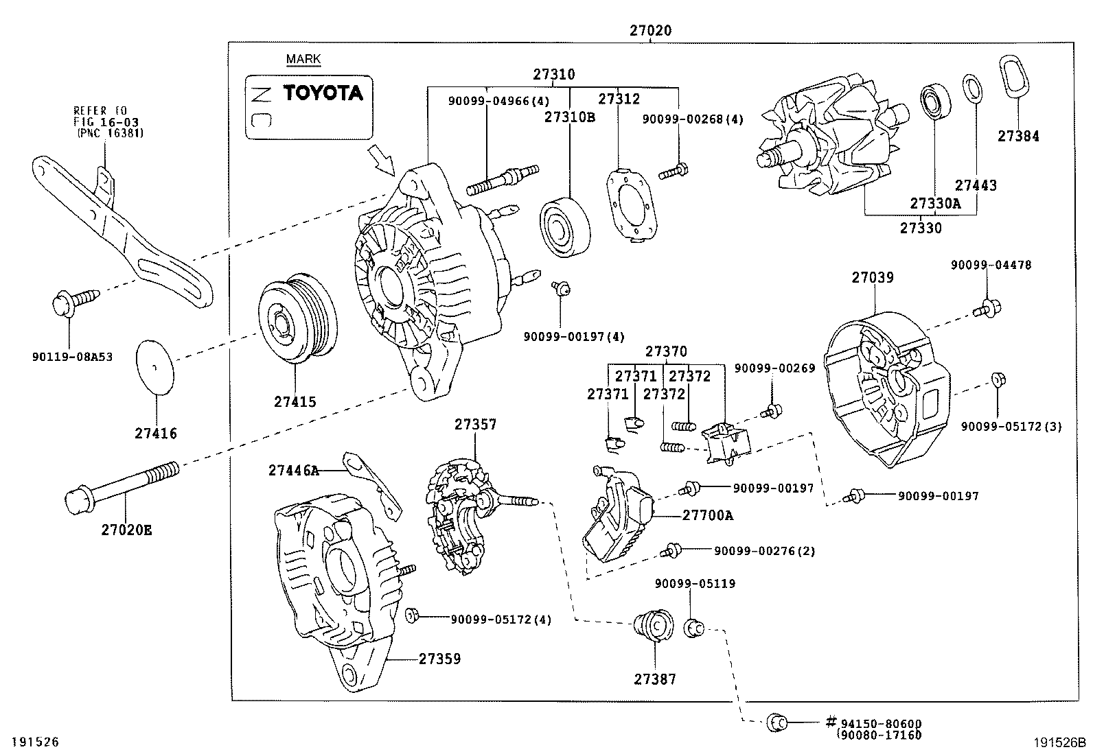 27039-70470 COVER, ALTERNATOR REAR END product image