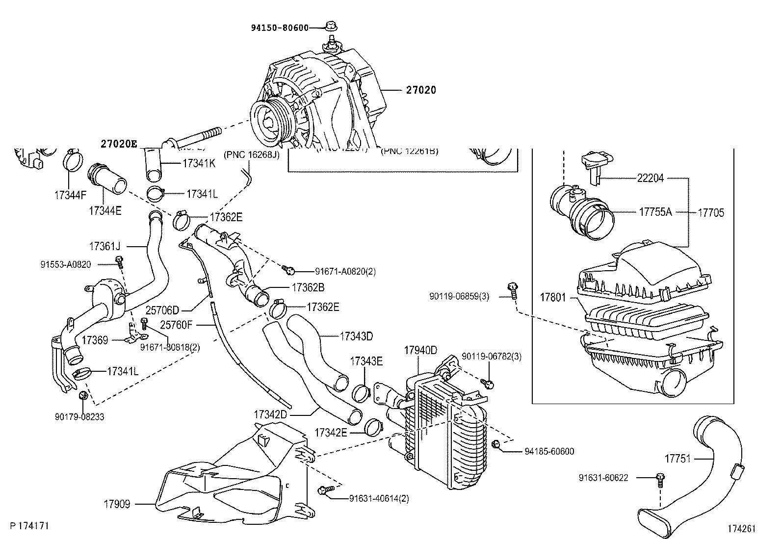27060-33071 ALTERNATOR ASSY product image