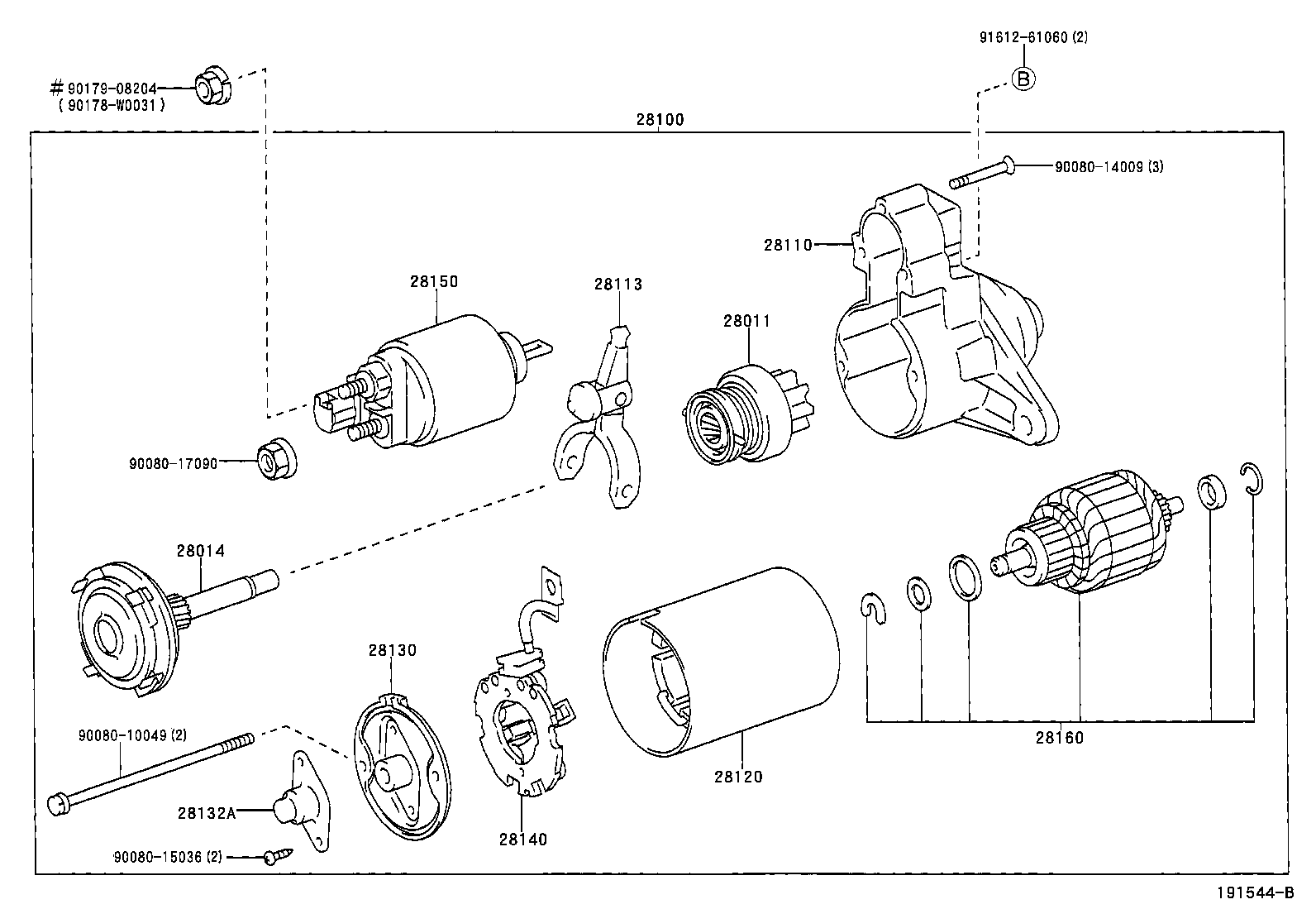 28130-0B020 FRAME ASSY, STARTER COMMUTATOR END product image