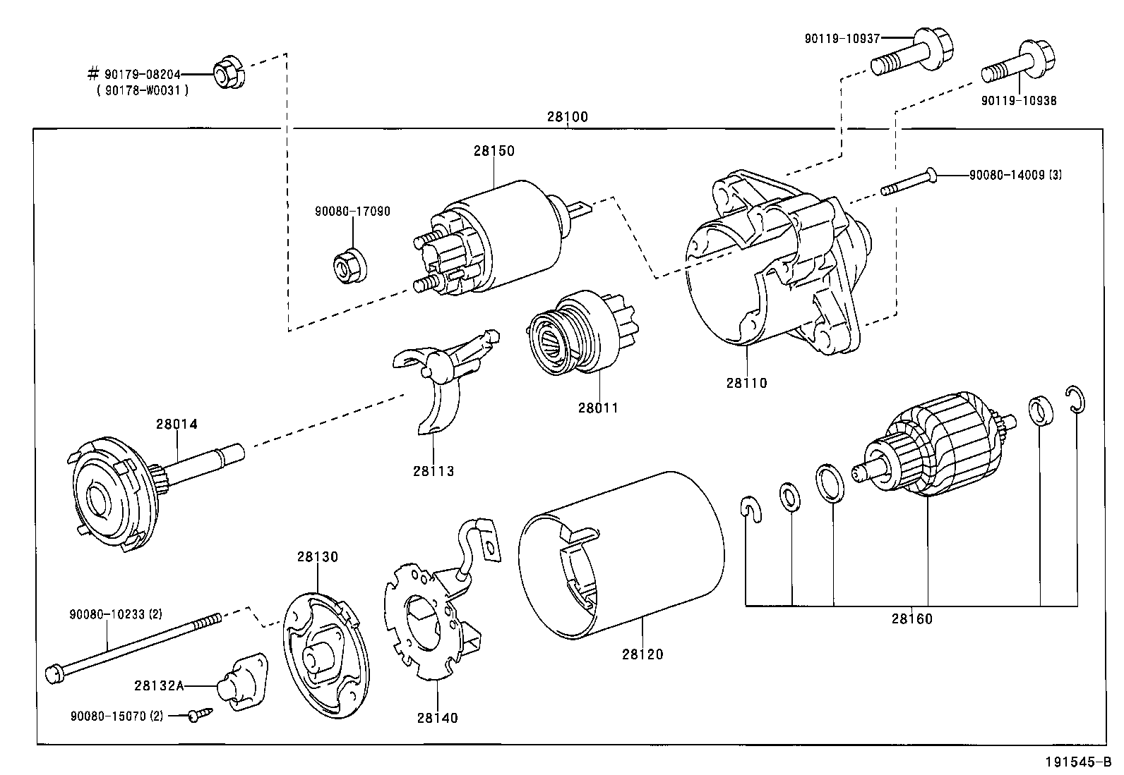 28130-0B020 FRAME ASSY, STARTER COMMUTATOR END product image