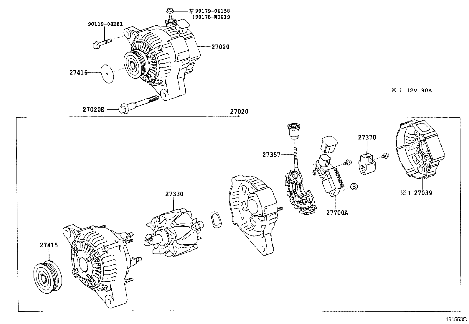 27060-22210 ALTERNATOR ASSY product image