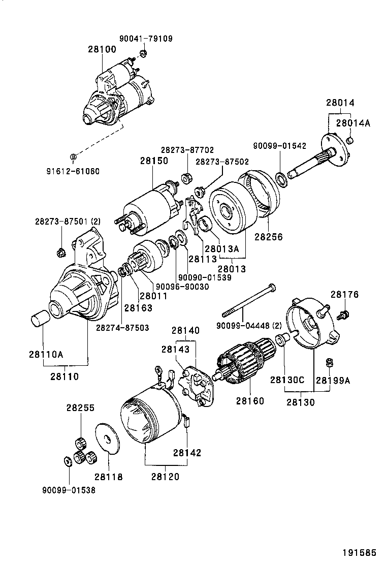 28126-87201 BEARING, STARTER CENTER & SHOCK ABSORBER, NO.1 product image