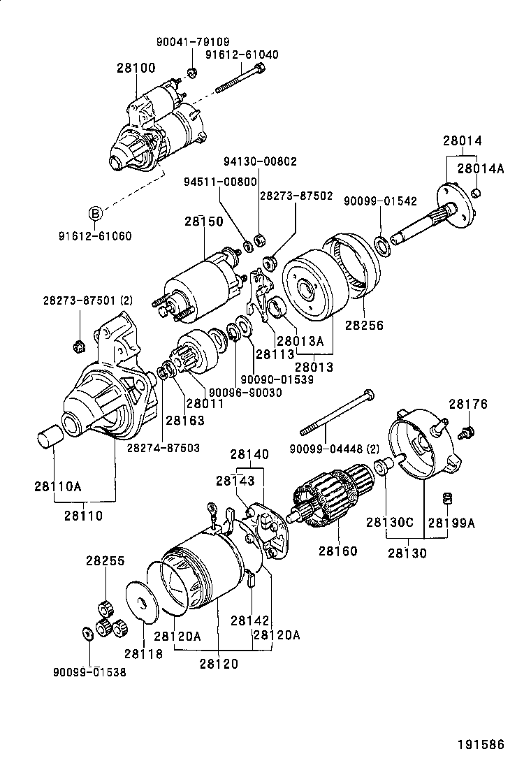 28126-87201 BEARING, STARTER CENTER & SHOCK ABSORBER, NO.1 product image