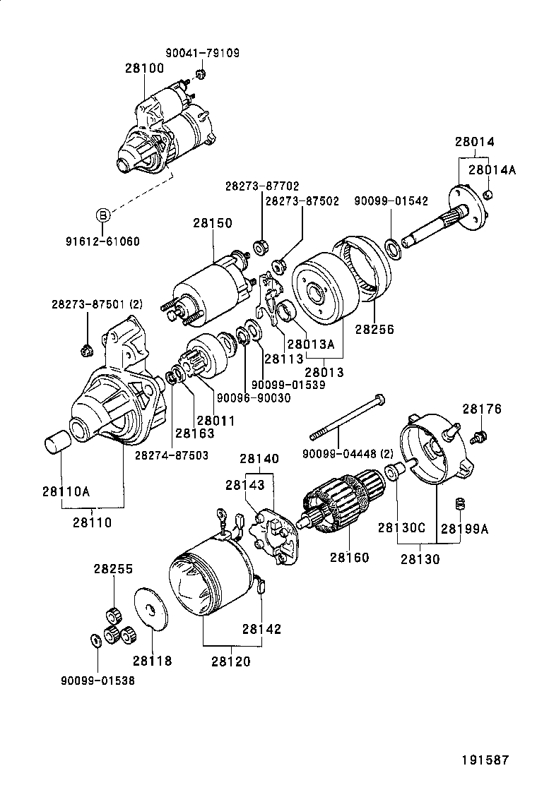 28126-87201 BEARING, STARTER CENTER & SHOCK ABSORBER, NO.1 product image