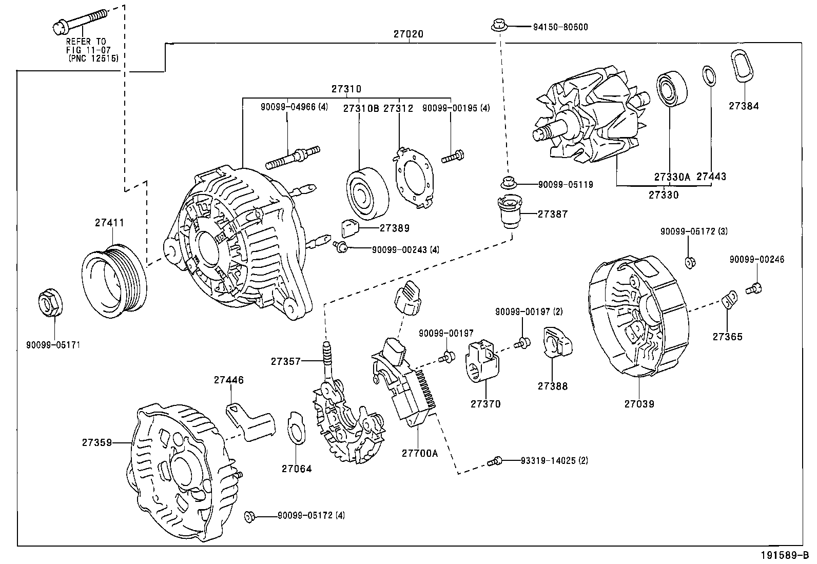 27060-0H040 ALTERNATOR ASSY product image