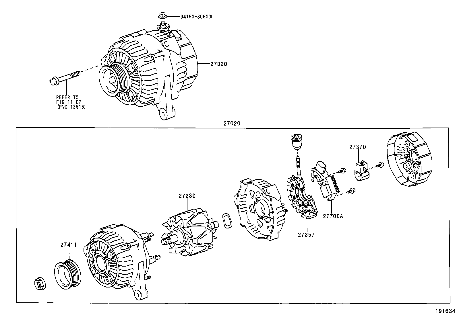 27060-0H040 ALTERNATOR ASSY product image