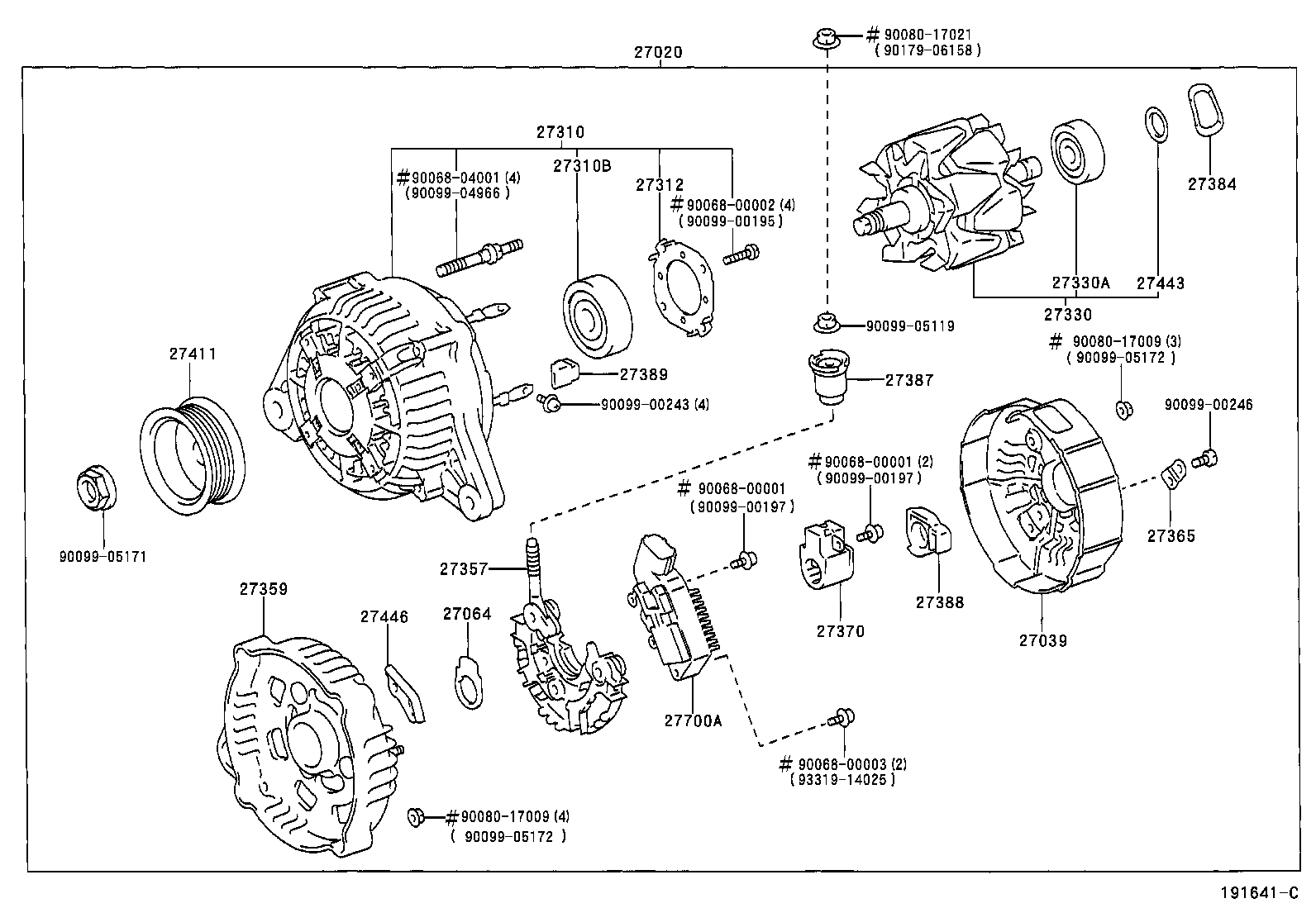 27310-20050 FRAME ASSY, DRIVE END, ALTERNATOR product image