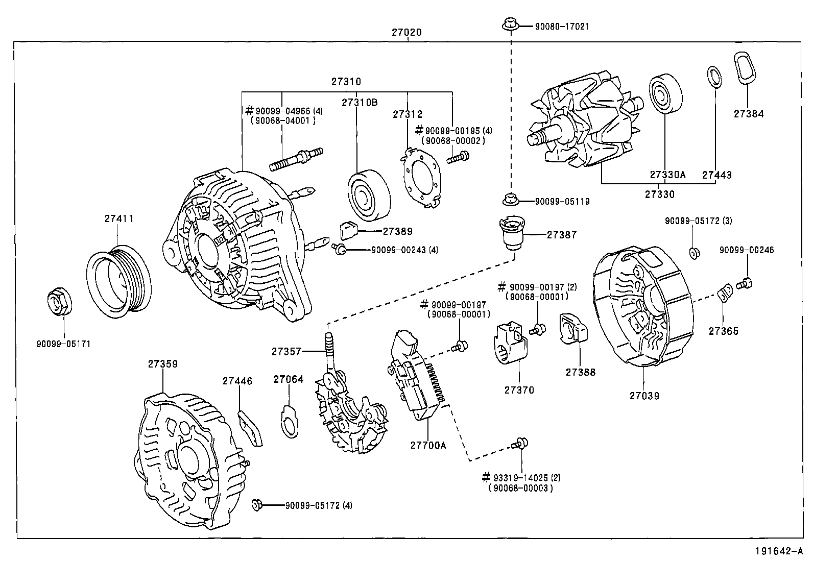 Toyota 27357-20060 HOLDER, ALTERNATOR, W/RECTIFIER