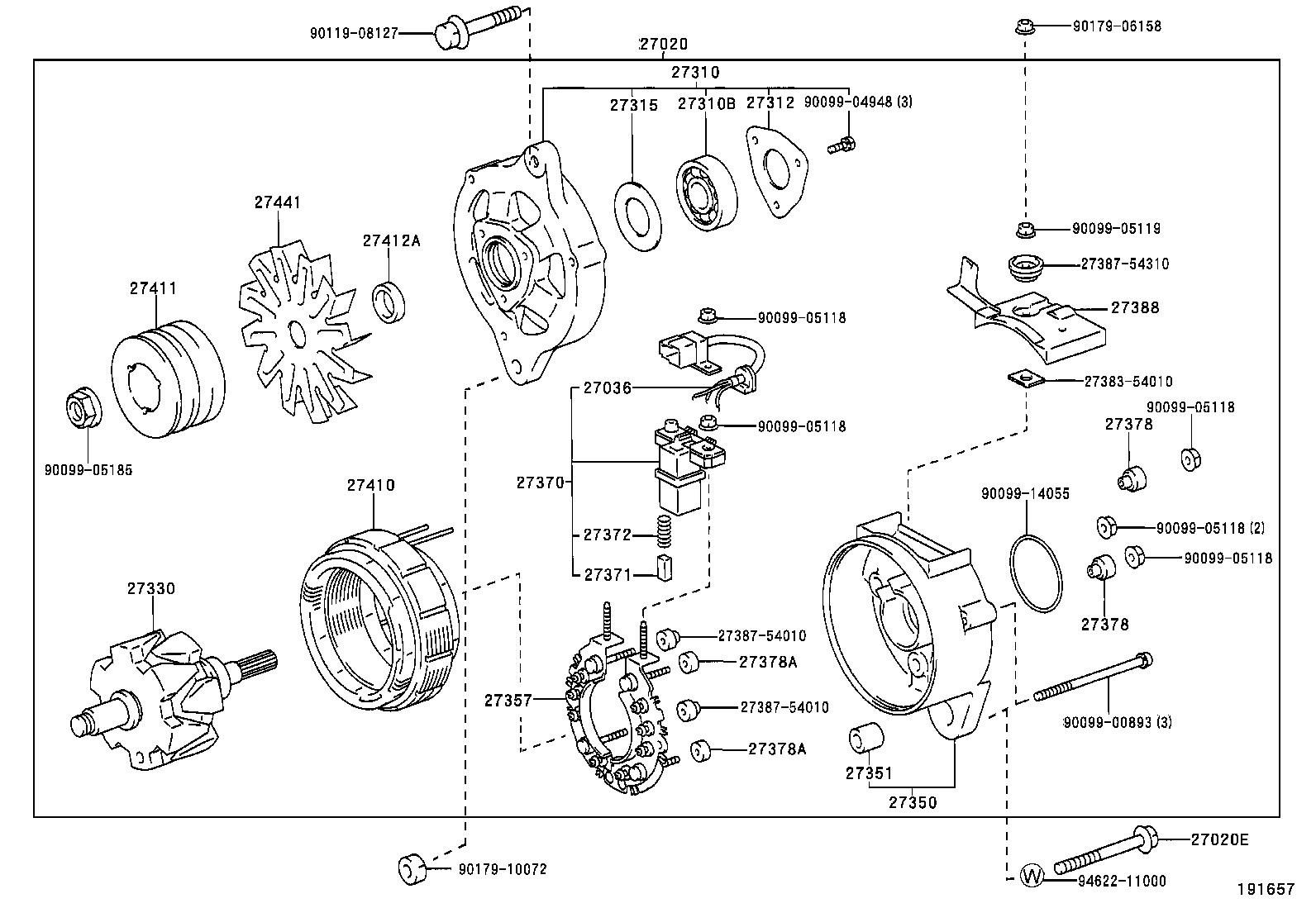 27310-06030 FRAME ASSY, DRIVE END, ALTERNATOR product image