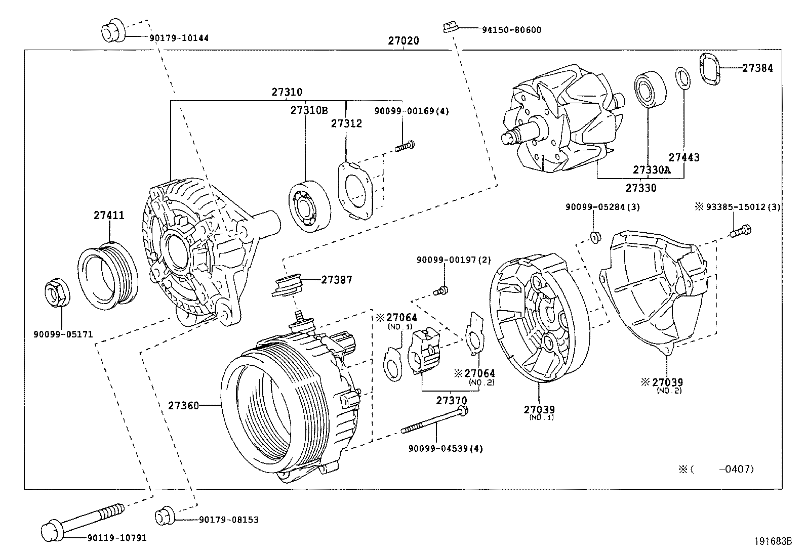 Toyota 27359-50270 FRAME, ALTERNATOR RECTIFIER END