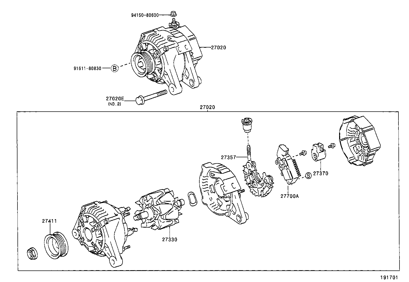 27310-22180 FRAME ASSY, DRIVE END, ALTERNATOR product image