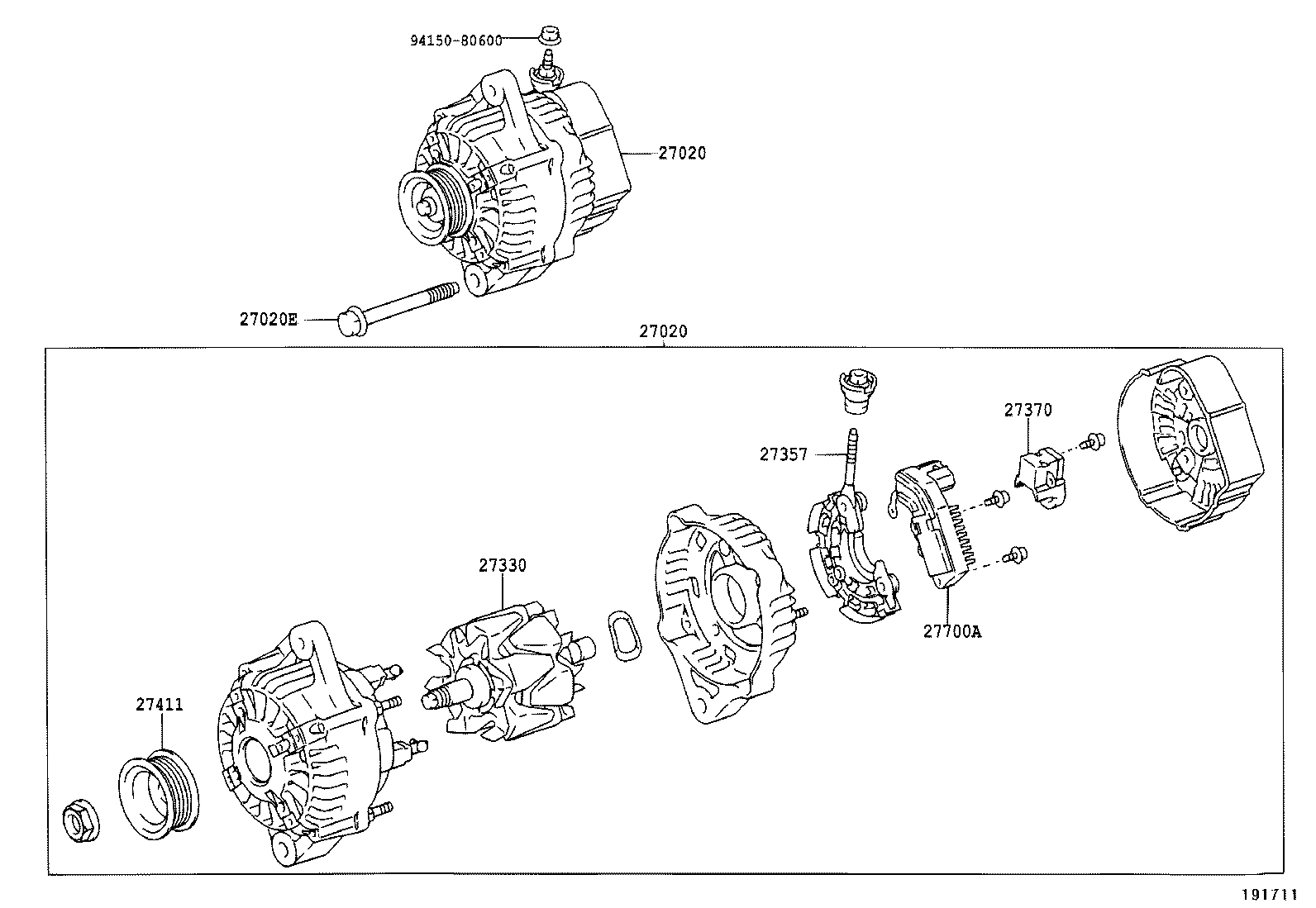 27060-75280 ALTERNATOR ASSY product image