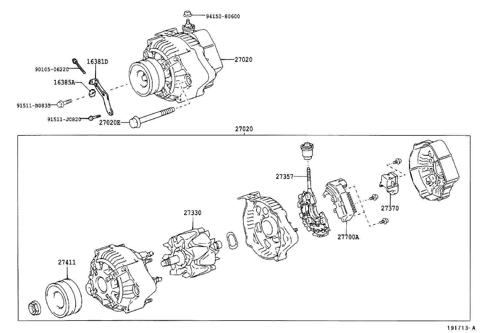 27060-75280 ALTERNATOR ASSY product image