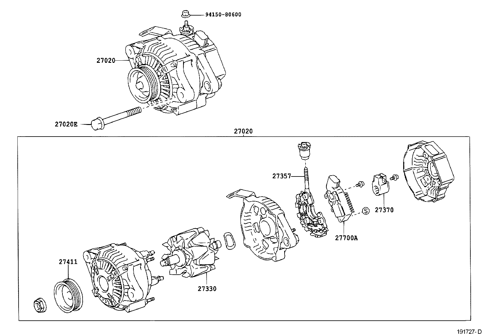 27060-21101 ALTERNATOR ASSY product image
