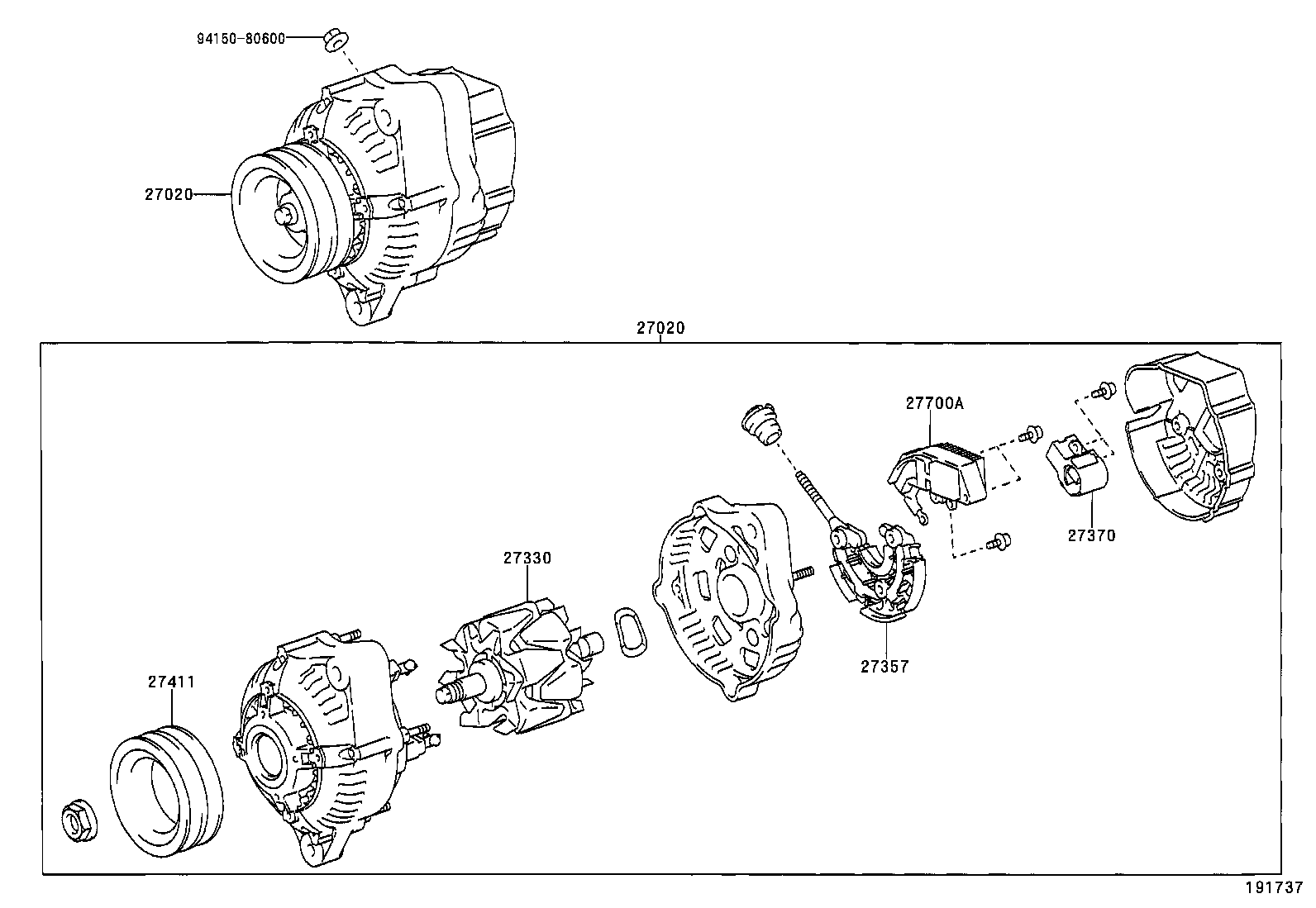 27060-64360 ALTERNATOR ASSY product image
