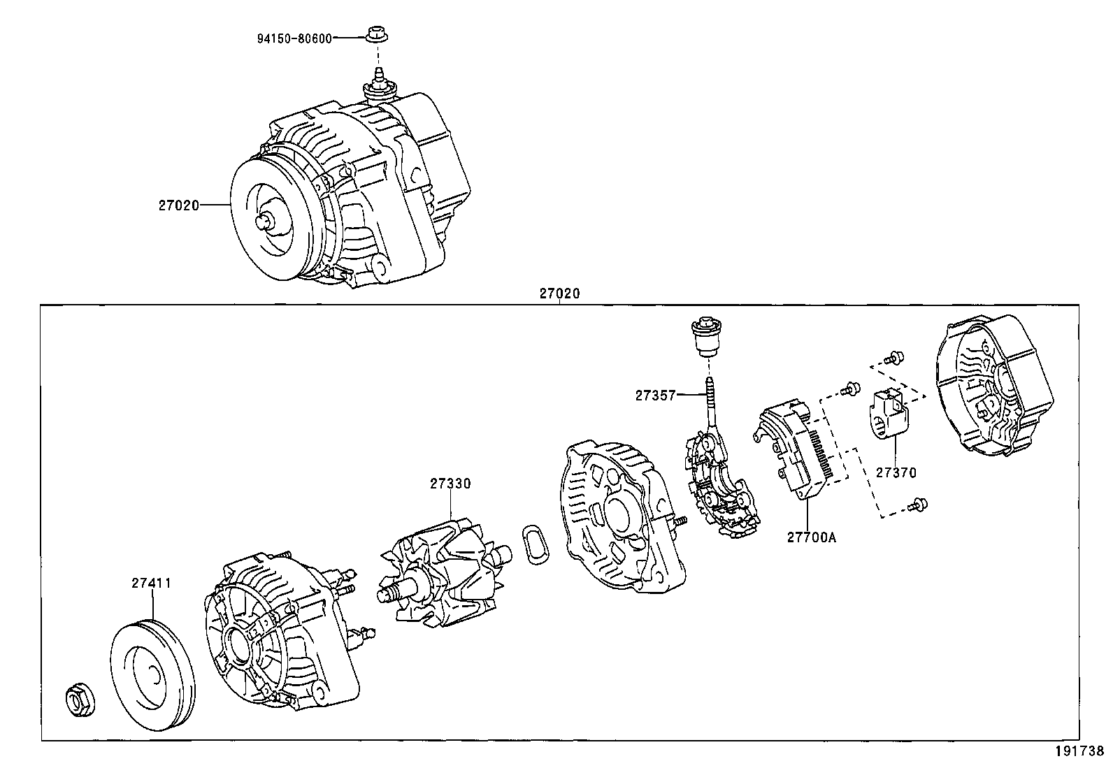 27060-64360 ALTERNATOR ASSY product image