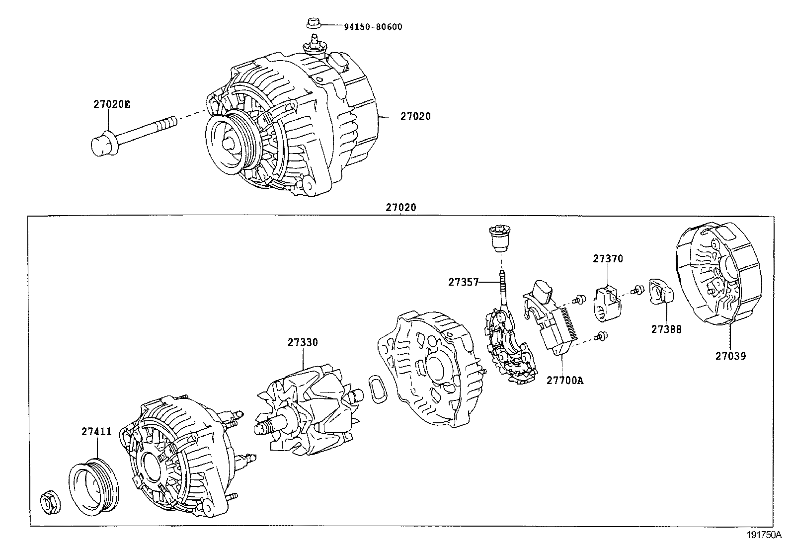 27039-20160 COVER, ALTERNATOR REAR END product image