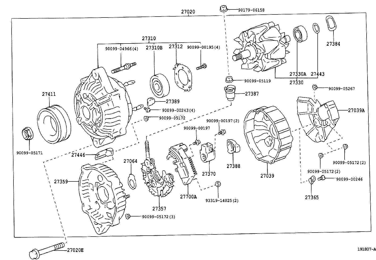 27060-75260 ALTERNATOR ASSY product image