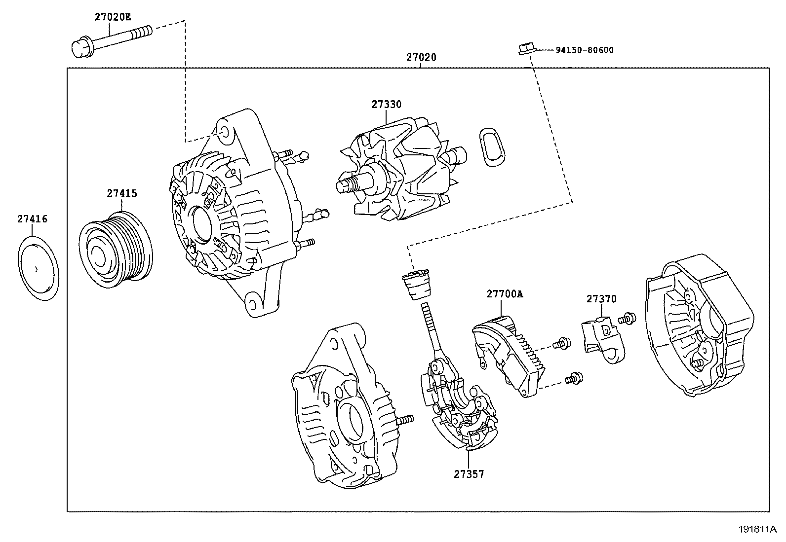 27060-75360 ALTERNATOR ASSY product image