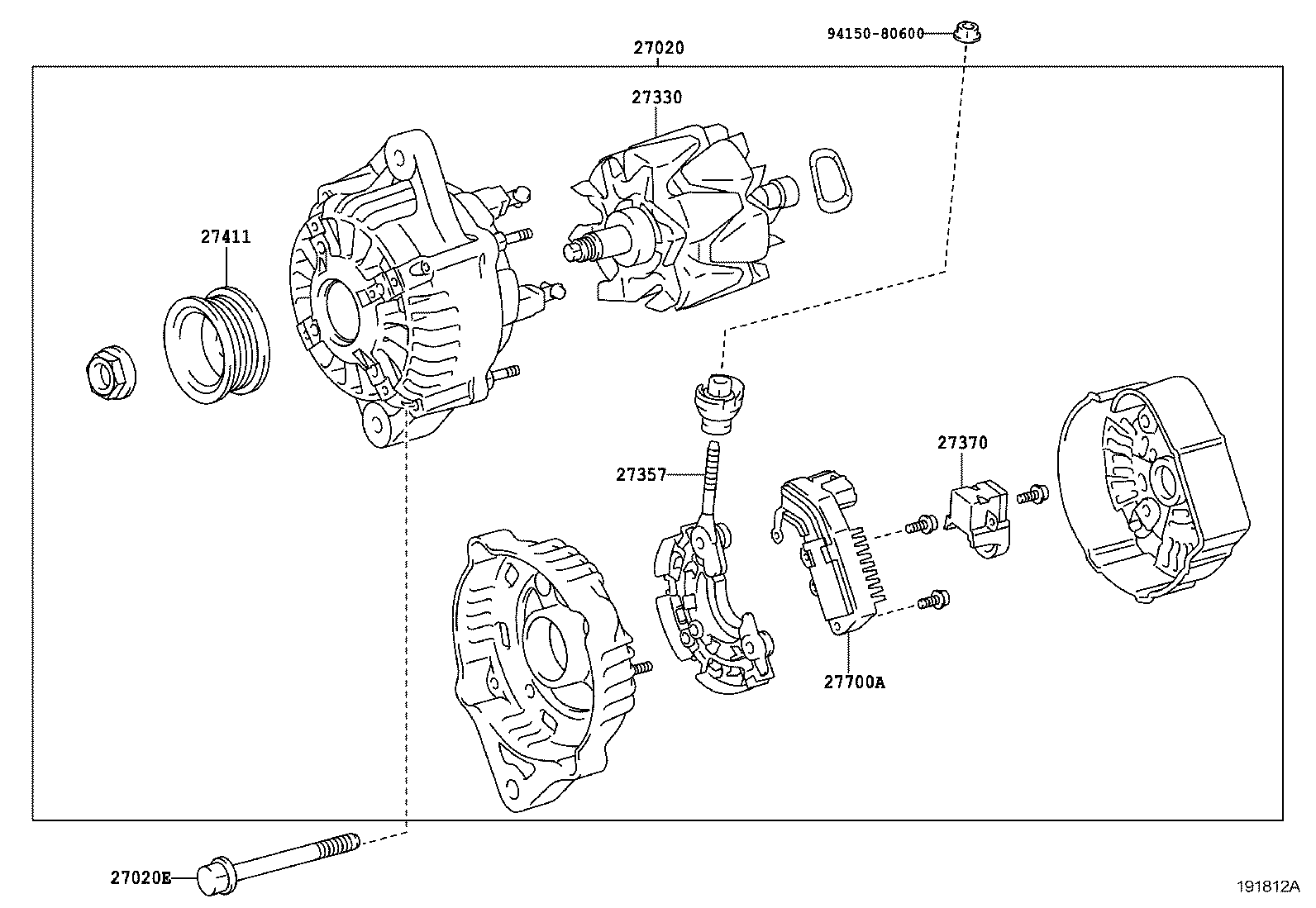 27060-75360 ALTERNATOR ASSY product image