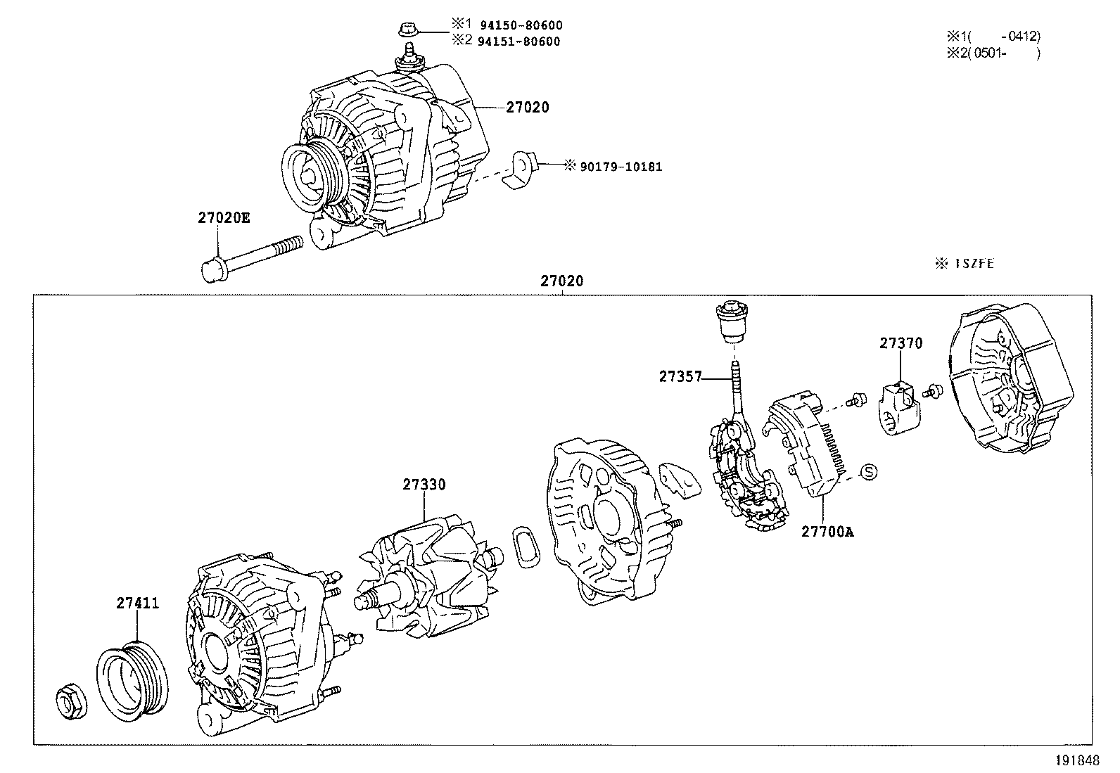 27060-21040 ALTERNATOR ASSY product image