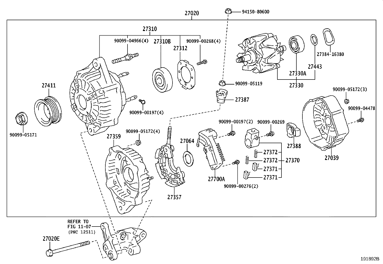 27060-75110 ALTERNATOR ASSY product image
