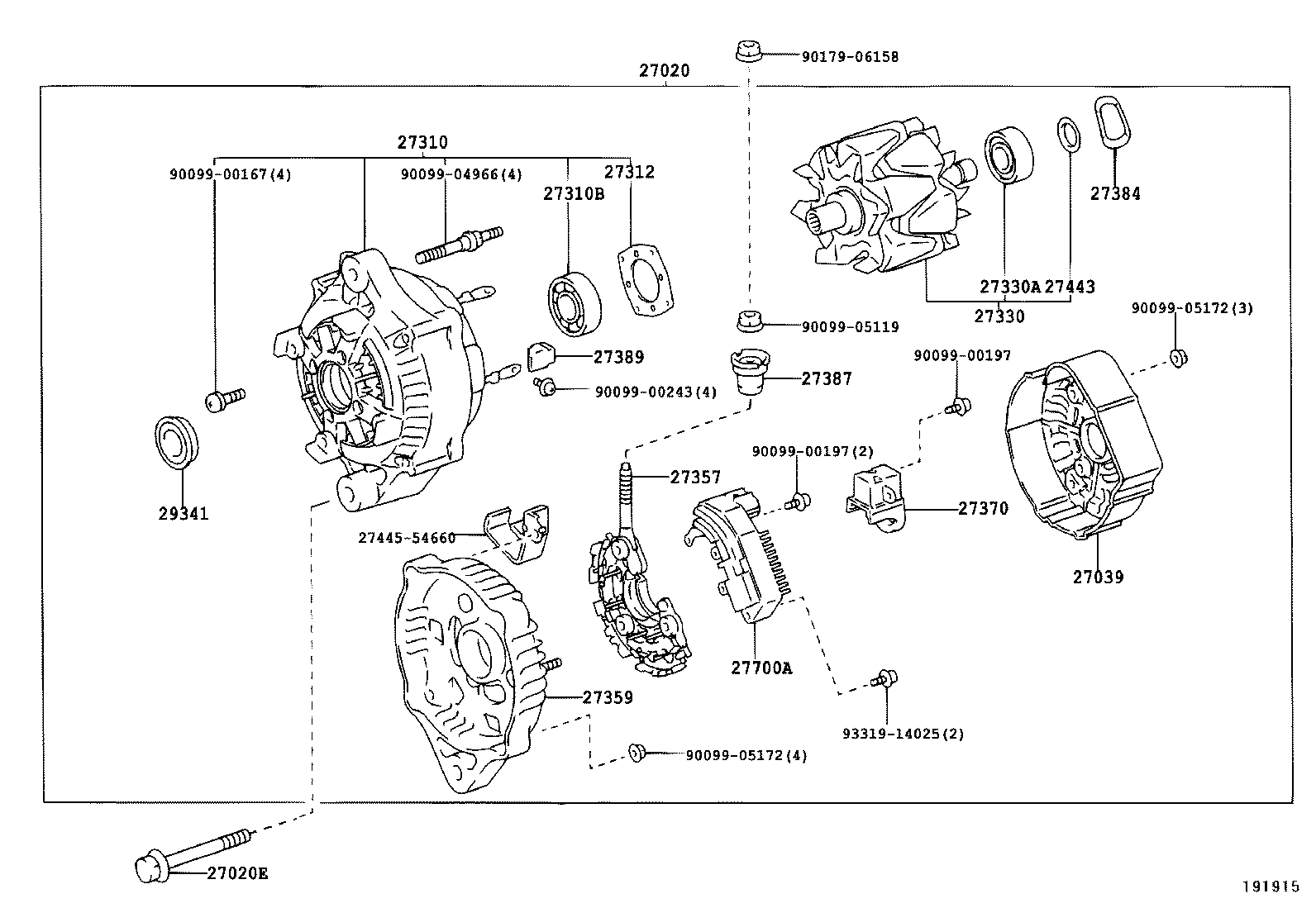 27310-06030 FRAME ASSY, DRIVE END, ALTERNATOR product image
