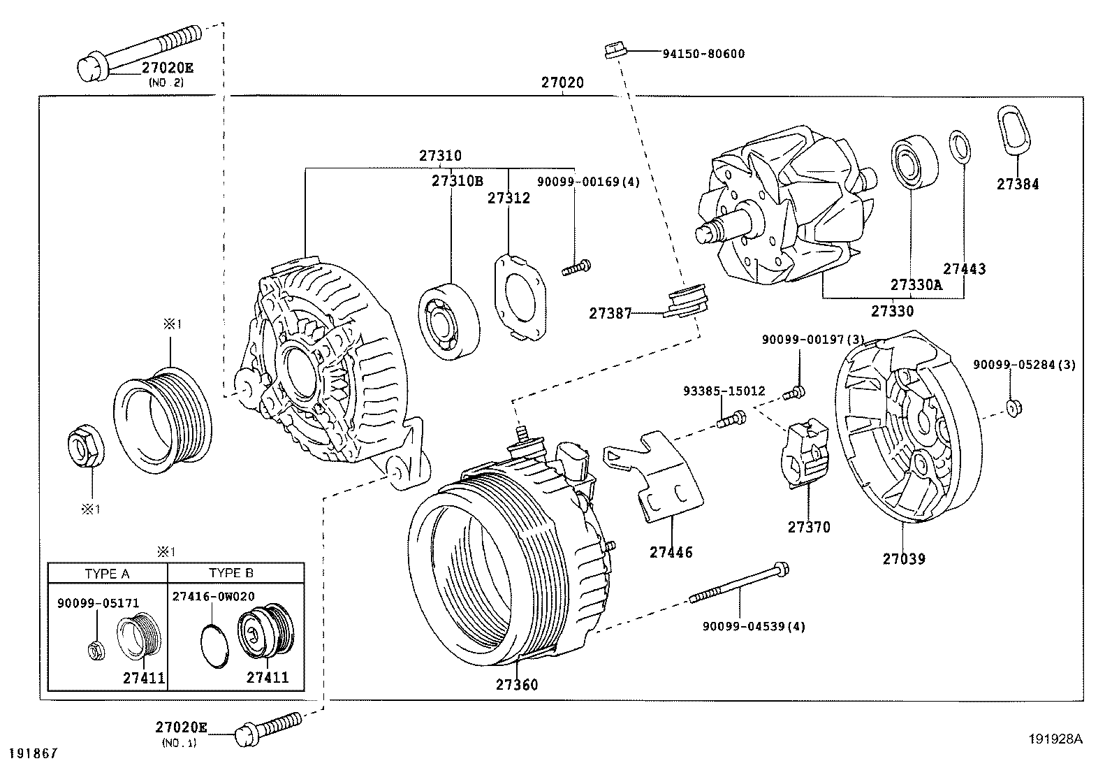 27060-22050 ALTERNATOR ASSY product image