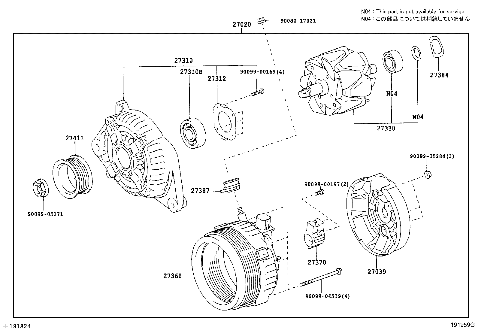 27060-0A130 ALTERNATOR ASSY product image