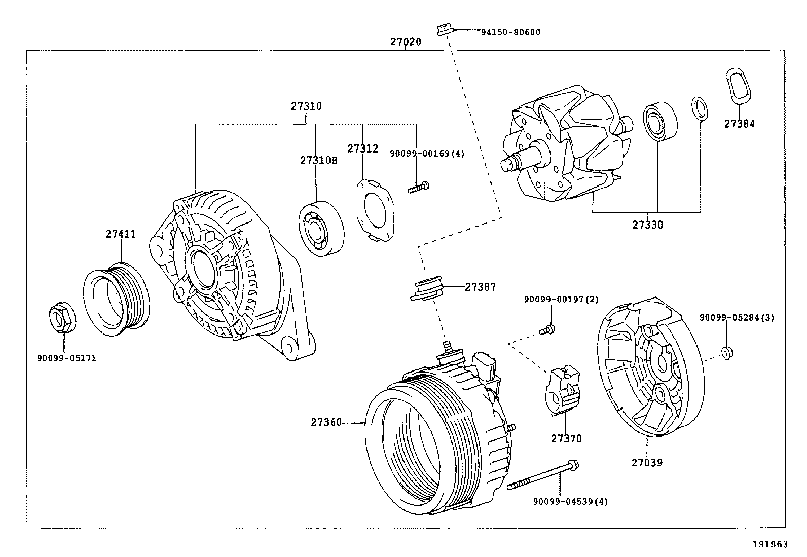 27060-20200 ALTERNATOR ASSY product image